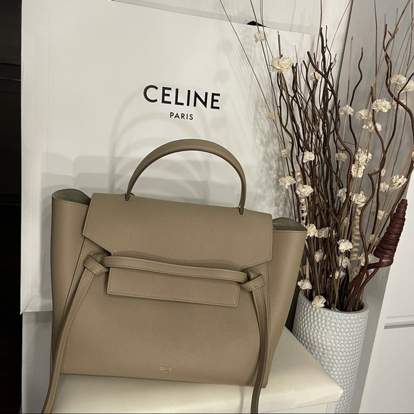Authentic Celine Mini Belt Bag in Grained Calfskin Light Taupe NEW CONDITION! - Picture 1 of 16